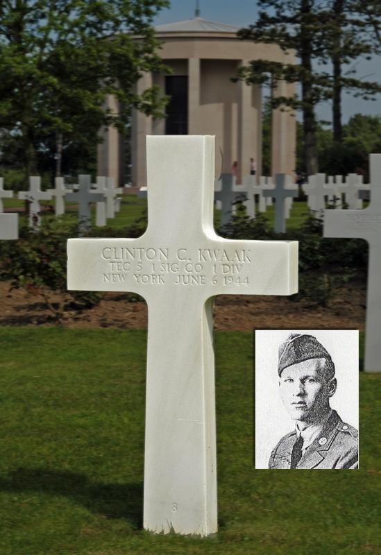 Clinton Kwaak,1 Signal Company (USA) landed on Omaha Beach Dog Green