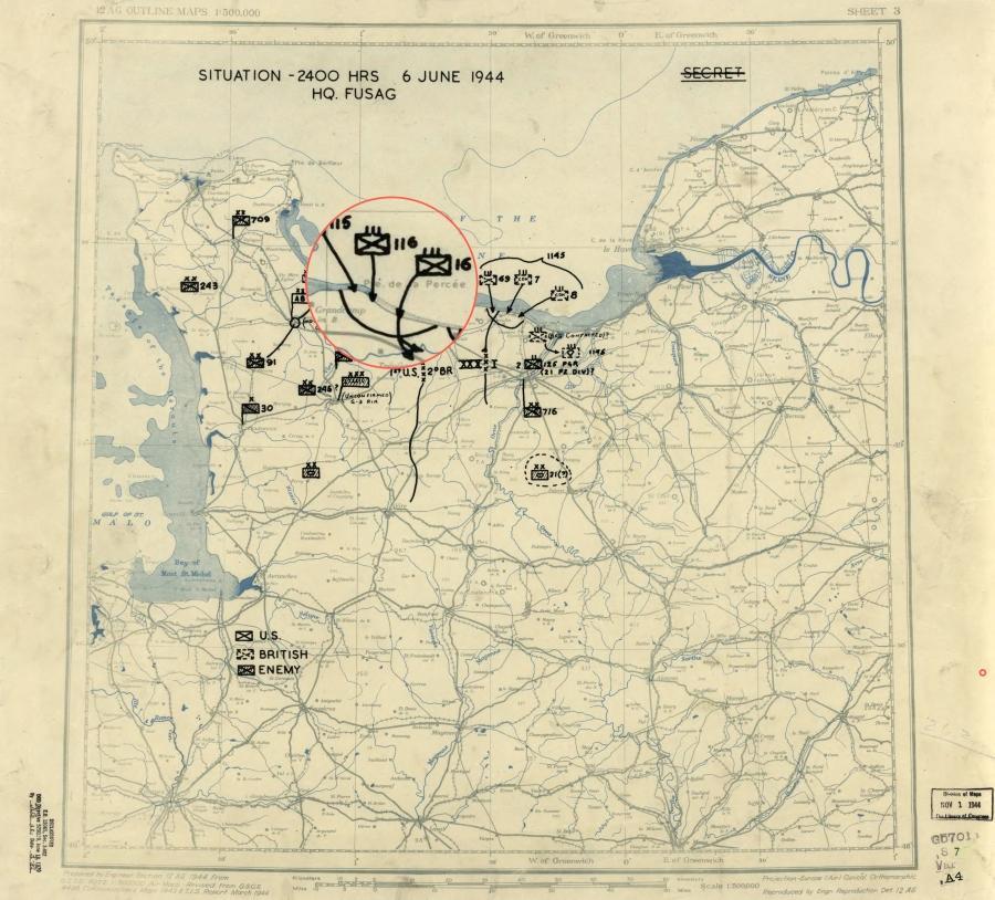 1 Infantry Division (USA) landed on D-day in Normandy France