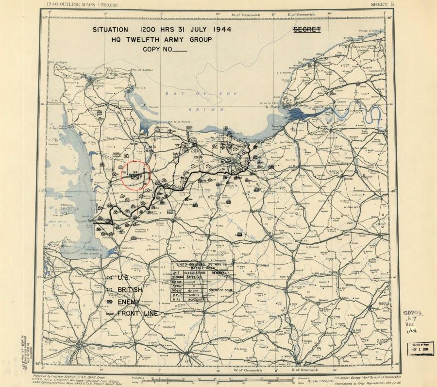 9 Infantry Division (USA) passed into reserve for rest and reconstitution