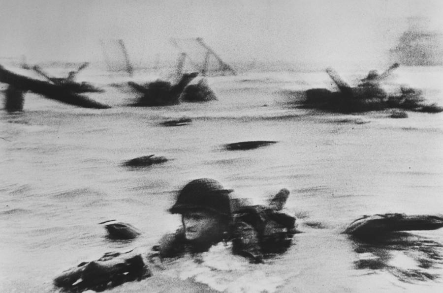 Photos by Robert Capa, Omaha Beach June 6th 1944