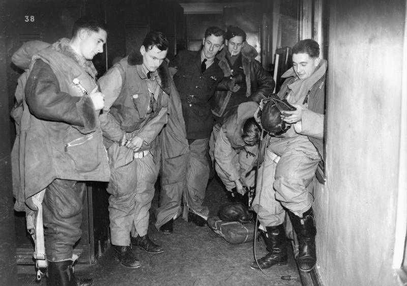 No. 61 Squadron at Hemswell putting on flying kit