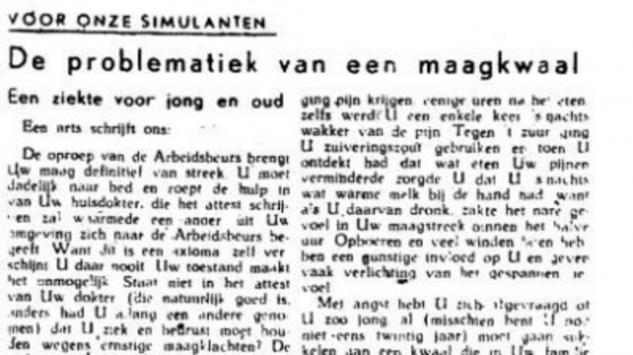 Oproep voor de Arbeitseinsatz? Simuleer een maagkwaal!