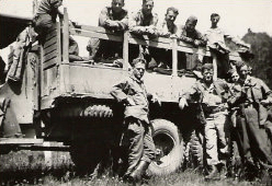 505th Engineer Light Ponton Company widening the streets and traffic turn in Pont L' Abbe day 2