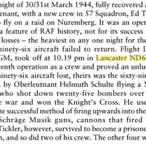 The 57 Sqdn left from East Kirkby at 1944-03-01 at 22:19. Loc or duty Nurnberg