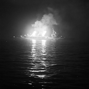 HMS Belfast (C35) before the coast of Normandy Day 10
