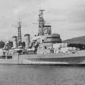 HMS Belfast (C35) before the coast of Normandy Day 9